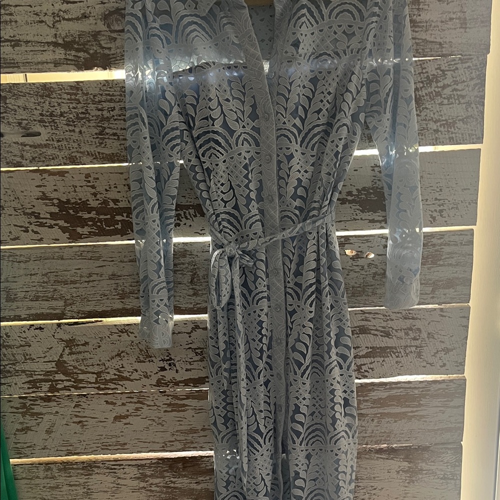 Rabbit Rabbit Rabbit Powder Blue Lace-Trim Dress - Picture 2 of 8